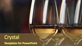  Presentation with wine - Beautiful presentation theme featuring glasses with white wine backdrop and a tawny brown colored foreground