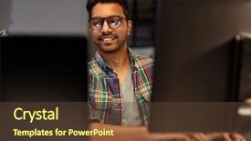  Presentation with night vision - Amazing PPT theme having glasses working at night backdrop and a tawny brown colored foreground