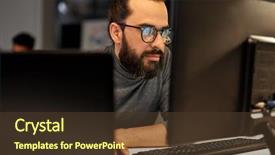  Presentation with night vision - Theme featuring glasses working at night background and a tawny brown colored foreground