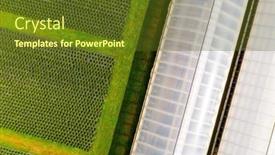  Presentation with plantation - PPT theme consisting of glasshouse-and-vegetable-plantation background and a tawny brown colored foreground