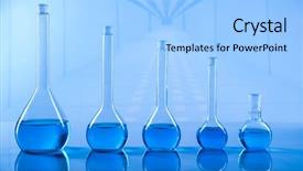  Presentation with beakers - Amazing PPT theme having glassware laboratory beakers science experiment backdrop and a light blue colored foreground