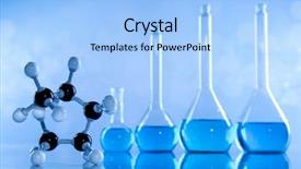  Presentation with glassware - PPT theme with glassware laboratory beakers science experiment background and a light blue colored foreground