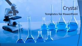  Presentation with beakers - PPT layouts consisting of glassware laboratory beakers science experiment background and a  colored foreground