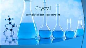  Presentation with beakers - Amazing PPT theme having glassware laboratory beakers science experiment backdrop and a  colored foreground