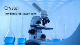  Presentation with beakers - PPT layouts enhanced with glassware laboratory beakers science experiment background and a light blue colored foreground