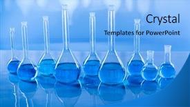  Presentation with beakers - Cool new theme with glassware laboratory beakers science experiment backdrop and a  colored foreground