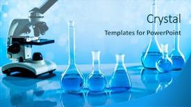  Presentation with beakers - Amazing slides having glassware laboratory beakers science experiment backdrop and a sky blue colored foreground