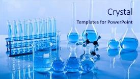  Presentation with beakers - Theme having glassware laboratory beakers science experiment background and a  colored foreground