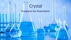  Presentation with beakers - Slide deck featuring glassware laboratory beakers science experiment background and a light blue colored foreground