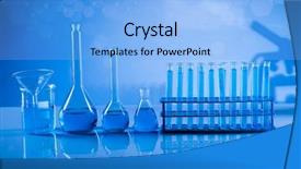  Presentation with beakers - PPT theme with glassware laboratory beakers science experiment background and a  colored foreground