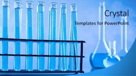  Presentation with beakers - Colorful presentation theme enhanced with glassware laboratory beakers science experiment backdrop and a  colored foreground