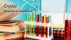  Presentation with glassware - PPT layouts featuring glassware with chemical agent background and a light blue colored foreground