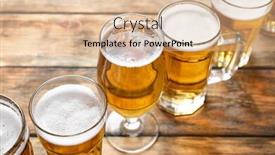  Presentation with glassware - Cool new PPT theme with glassware-with-fresh-beer backdrop and a lemonade colored foreground