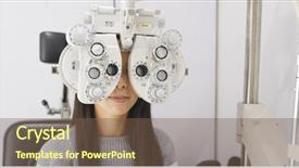  Presentation with animal testing scientist doing experiment - Beautiful PPT layouts featuring asian woman doing eye test backdrop and a violet colored foreground