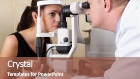  Presentation with eye doctor - PPT layouts consisting of glaucoma - eye doctor performing an eye background and a tawny brown colored foreground