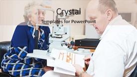  Presentation with optometrist - PPT theme consisting of dilatation - male ophthalmologist or optometrist background and a lemonade colored foreground