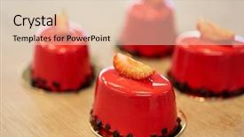  Presentation with baking concept on dark - Slides consisting of glaze cakes with edible gold background and a lemonade colored foreground