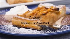  Presentation with pastry cream - PPT theme featuring glaze dusted in powdered sugar background and a gold colored foreground