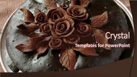  Presentation with cake - PPT layouts having glazed cake decorated with chocolate background and a  colored foreground