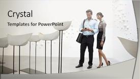  Presentation with art exhibition - Cool new presentation theme with glazed ceramics boats in art backdrop and a light gray colored foreground