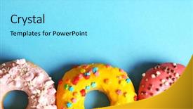  Presentation with donuts - Slide deck having glazed donuts on color background background and a arctic colored foreground