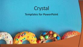  Presentation with donuts - Theme having glazed donuts on color background background and a teal colored foreground