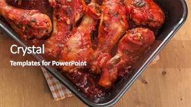 Presentation with chicken - Amazing presentation design having glazed with tomato barbecue sauce backdrop and a tawny brown colored foreground