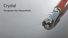  Presentation with cut - Theme having glazier cut glass on table background and a  colored foreground