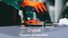  Presentation with glass industry - Cool new slides with glazier-worker-cutting-glass backdrop and a light blue colored foreground