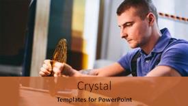  Presentation with glass industry - Amazing PPT layouts having glazier-worker-polishing-glass backdrop and a red colored foreground