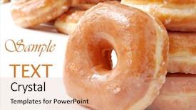  Presentation with donuts - PPT layouts consisting of glazing - glazed donuts on white background background and a lemonade colored foreground