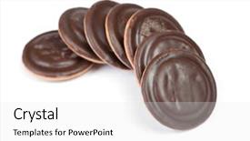  Presentation with chocolate chip cookies - Presentation featuring glazing - group of round delicious glazed background and a white colored foreground