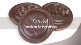  Presentation with chocolate chip cookies - Beautiful presentation theme featuring glazing - group of round delicious glazed backdrop and a violet colored foreground