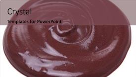  Presentation with white chocolate - Slide set consisting of glazing - melted chocolate or chocolate glaze background and a violet colored foreground