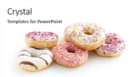  Presentation with junk food - Slides having glazing - sweet food junk-food and unhealthy background and a white colored foreground