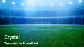  Presentation with green lights - PPT theme consisting of gleaming - stadium with the bright lights background and a forest green colored foreground