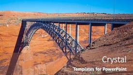  Presentation with steel bridge - Audience pleasing slide set consisting of glen-canyon-bridge-over backdrop and a tawny brown colored foreground