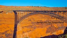  Presentation with steel bridge - Presentation theme enhanced with glen-canyon-bridge-over background and a red colored foreground
