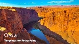  Presentation with dam - Cool new slide deck with glen-canyon-dam-horseshoe-bend backdrop and a tawny brown colored foreground