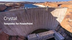  Presentation with water reservoir - Audience pleasing PPT theme consisting of glen-canyon-dam-with-lake backdrop and a dark gray colored foreground