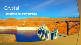  Presentation with active life - Beautiful presentation design featuring glen-canyon-dam backdrop and a teal colored foreground