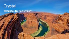  Presentation with arizona horseshoe bend colorado river - Audience pleasing presentation theme consisting of glen-canyon-recreation-area-usa backdrop and a teal colored foreground