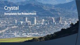  Presentation with downtown los angeles - Beautiful PPT theme featuring glendale with the san gabriel backdrop and a teal colored foreground