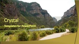  Presentation with rock - PPT theme featuring glenwood-canyon-and-rock-cliffs background and a tawny brown colored foreground