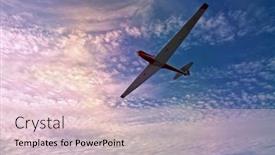  Presentation with glider - Cool new PPT theme with glider-against-a-beautiful-sky backdrop and a lemonade colored foreground