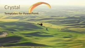 Presentation with glider - Beautiful slides featuring glider-flying-over-rolling-hills backdrop and a soft green colored foreground