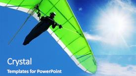  Presentation with glider - PPT theme enhanced with gliding - hang glider background and a teal colored foreground