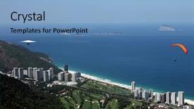  Presentation with brazils rio negro river - Beautiful PPT theme featuring gliding - rio de janeiro backdrop and a light blue colored foreground