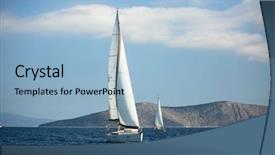  Presentation with luxury yacht - Beautiful PPT theme featuring gliding - sailing luxury yacht boats glide backdrop and a light blue colored foreground