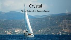  Presentation with yacht - Slide set consisting of gliding - sailing yacht boat glides background and a light blue colored foreground